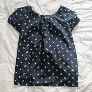 Old Navy Crazy Cat Lady Printed Shirt With Bow